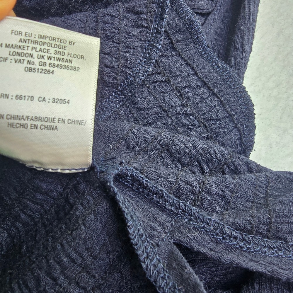 Saturday Sunday Anthropologie Navy Blue Macrame Back Longline Vest Size Medium - Picture 7 of 9